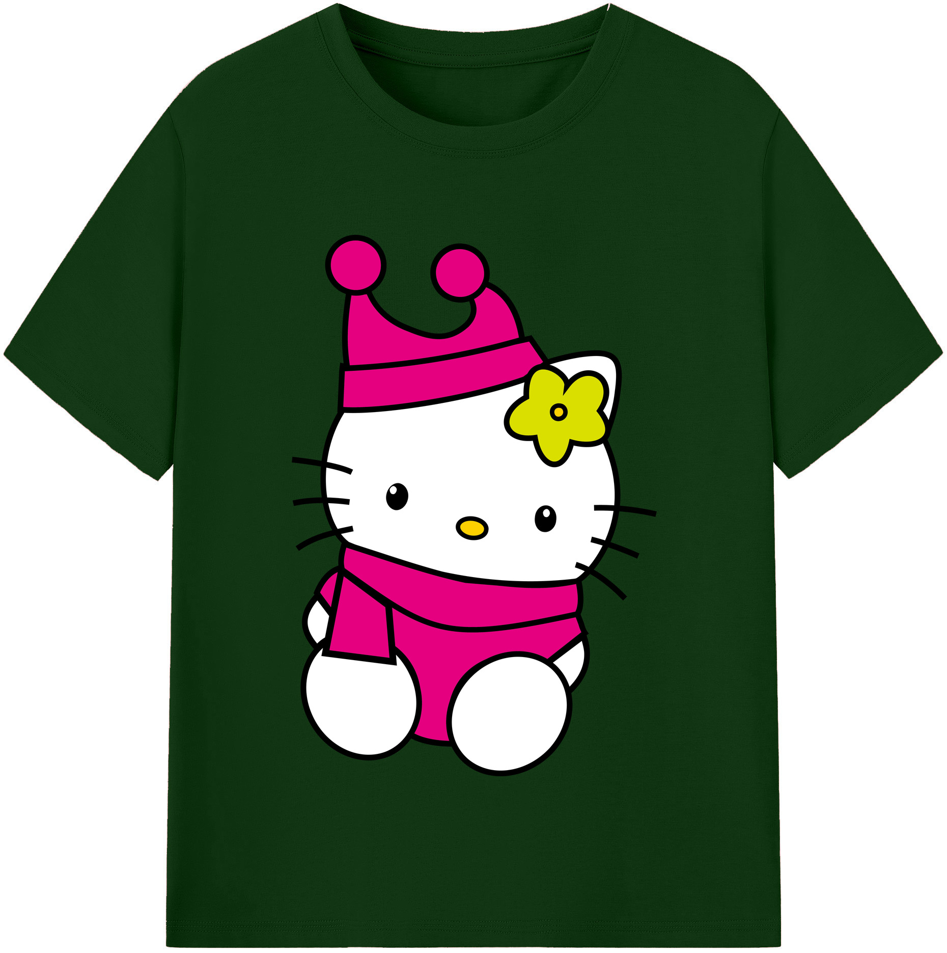 （画像用） Hello Kitty ハローキティ 綿100％半袖Tシャツ（フロントプリント）